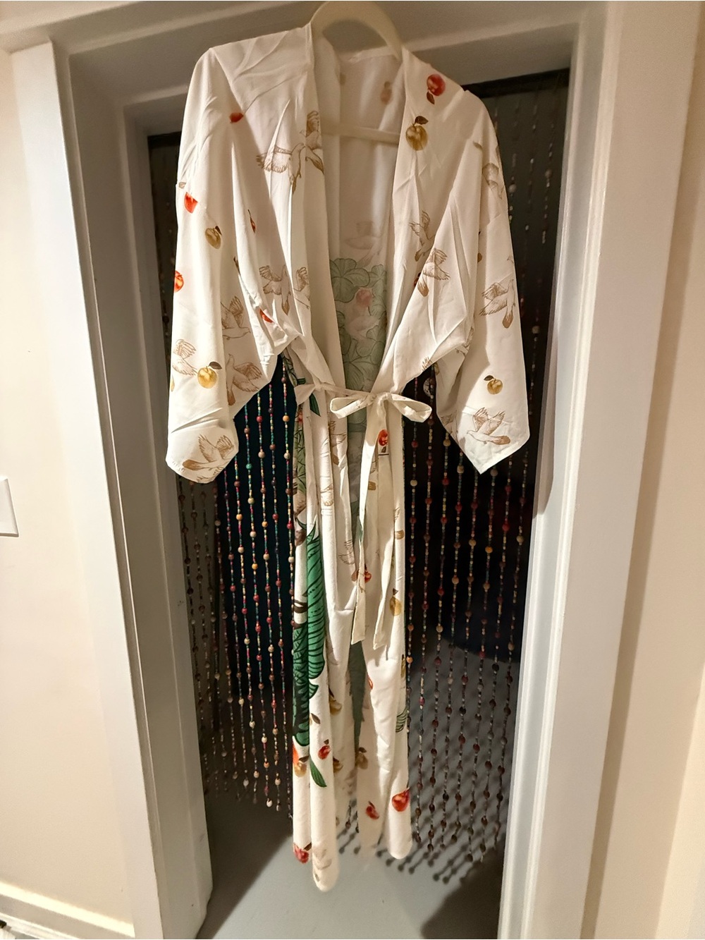 Green Peacock Print Kimono - Picture 2 of 3